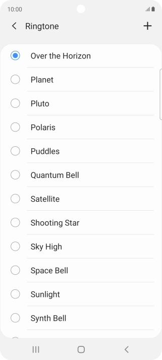 Press the add ring tone icon.