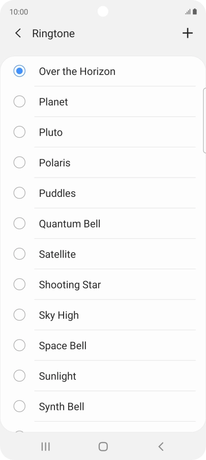 Press the add ring tone icon.