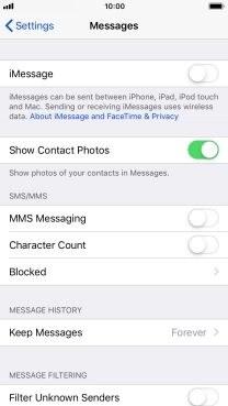 Press the indicator next to 
