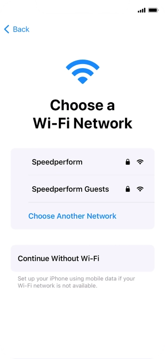 Press the required Wi-Fi network.
