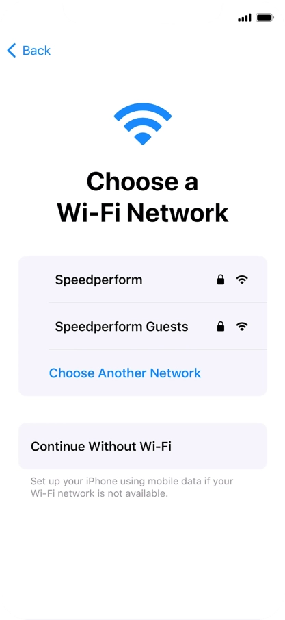 Press the required Wi-Fi network.
