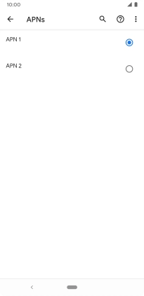 Press the field next to the required data connection to activate it.