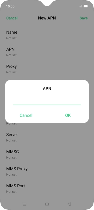 Key in live.vodafone.com and press OK.