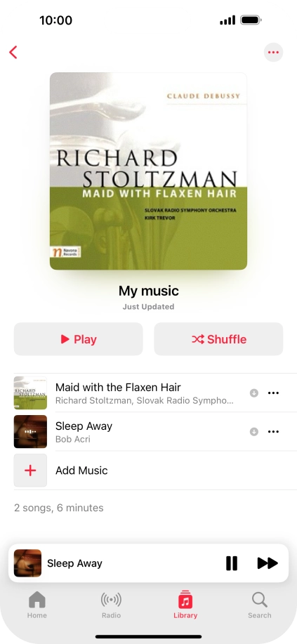 Press the song title.