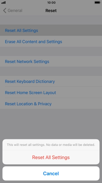 Press Reset All Settings.