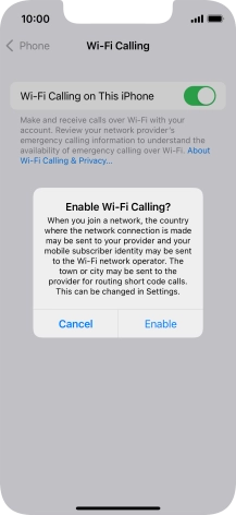 If you turn on the function, press Enable.