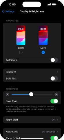 Press the indicator next to 
