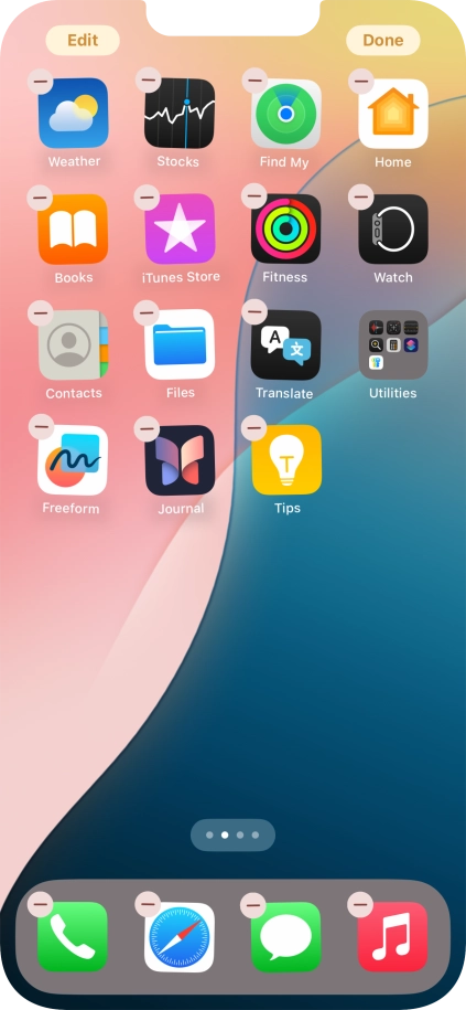 Press the home screen icon.