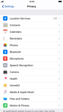 Press Location Services.