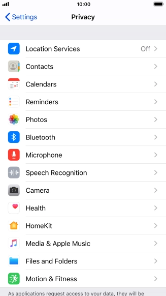Press Location Services.