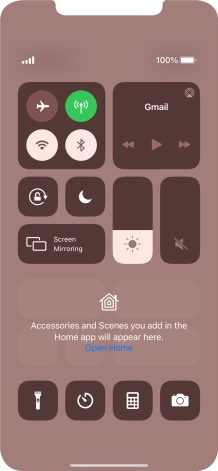 Press the flight mode icon to turn the function on or off.
