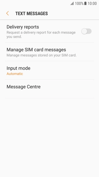 Press Message Centre.