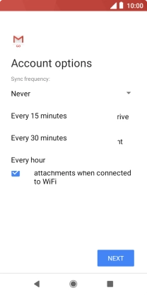 Press the required setting.