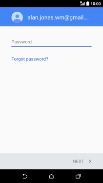Press the text input field and key in the password for your Google account.
