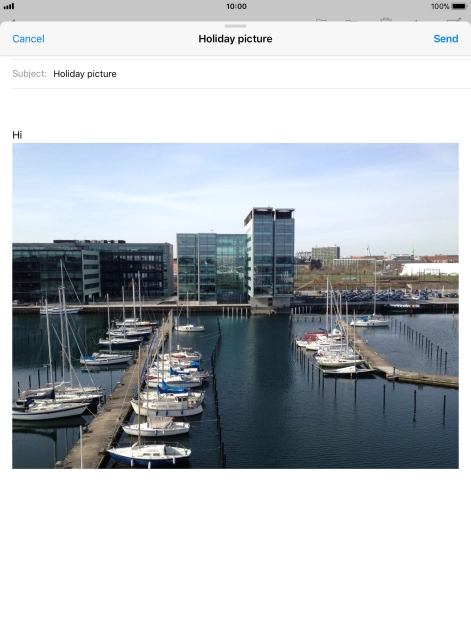 Press Send when you've finished your email message.