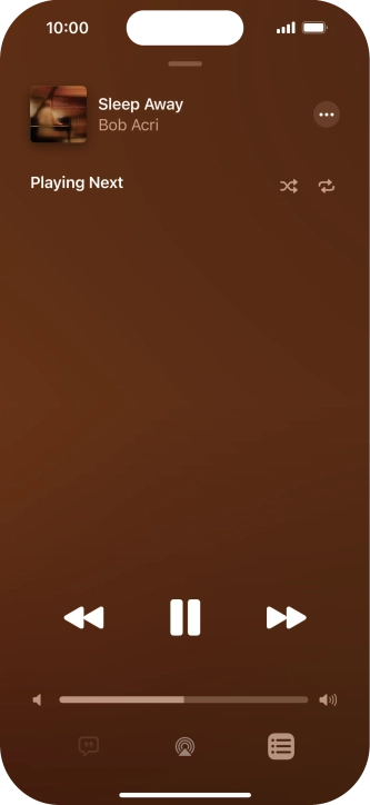 Press the shuffle icon to turn the function on or off.