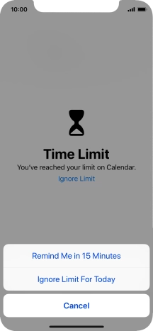 Press the required setting.
