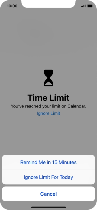 Press the required setting.
