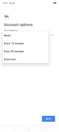 Press the required setting.