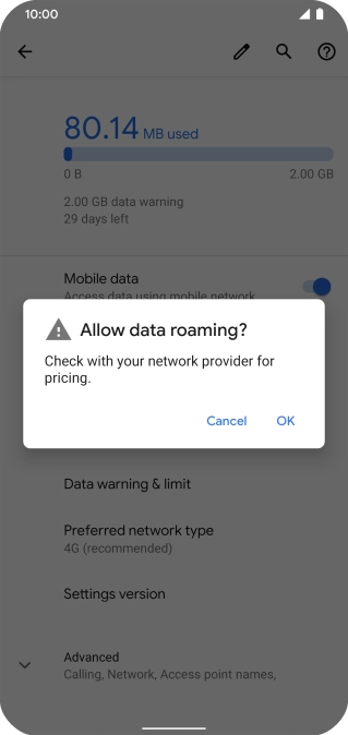 If you turn on the function, press OK.