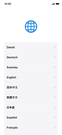 Press the required language.