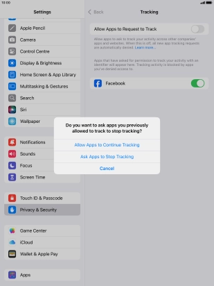If you turn off the function, press the required setting.