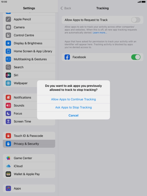 If you turn off the function, press the required setting.