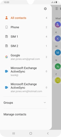 Press Manage contacts.