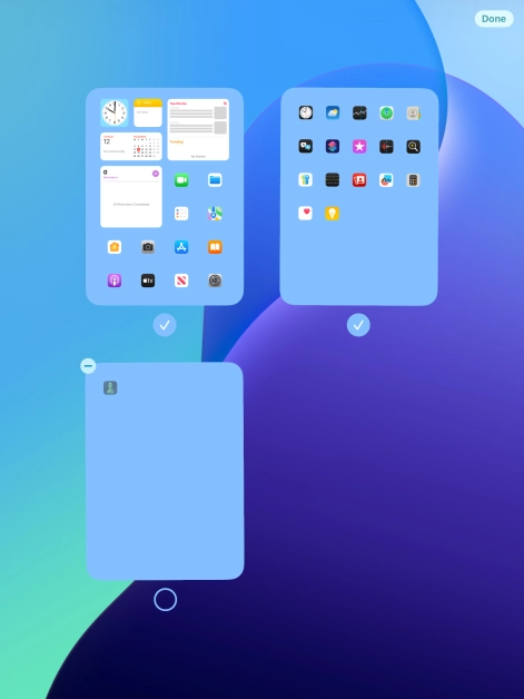 Press the delete icon next to the required home screen page.