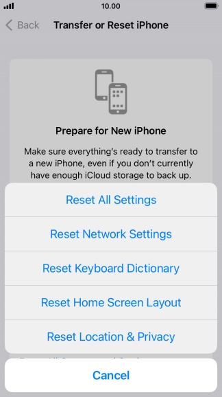 Press Reset All Settings.