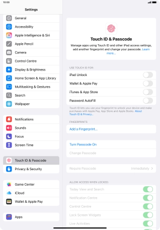 Press Add a Fingerprint... and follow the instructions on the screen to add your fingerprint.