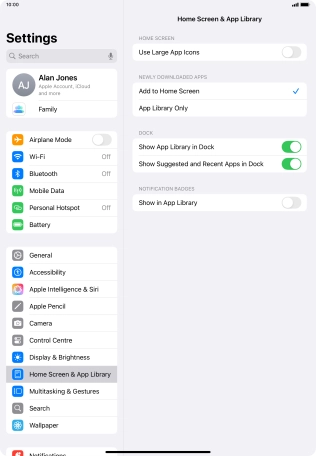 To add new downloaded apps to both the home screen and App Library, press Add to Home Screen.