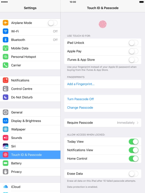 Press the indicator next to 