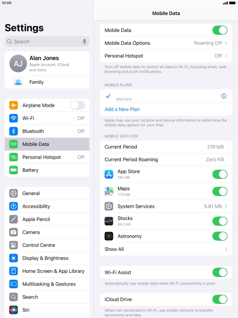 The total data usage is displayed next to Current Period.