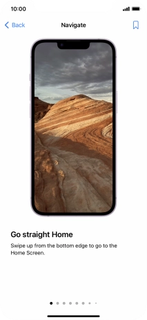 Slide your finger upwards starting from the bottom of the screen to return to the home screen.