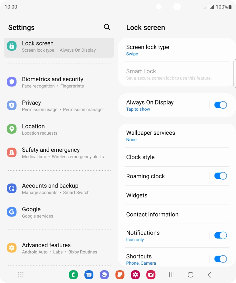 Press Screen lock type.