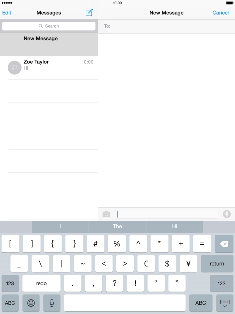 Press ABC to return to text input.