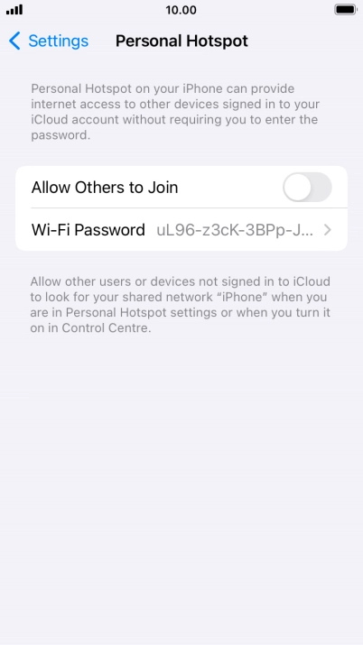 Press Wi-Fi Password and key in the required password.
