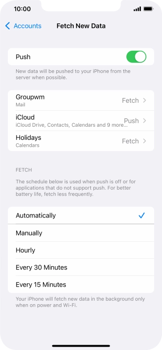 Press the indicator next to 