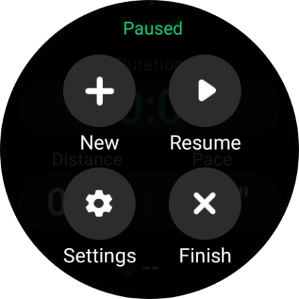 Press Finish to end an activity.