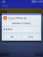 Key in your PIN and press the Left selection key.