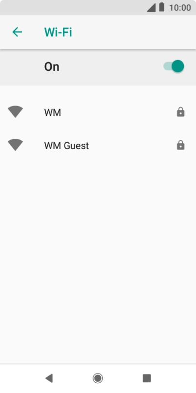 Press the required Wi-Fi network.