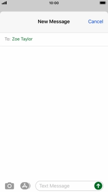 Press the text input field and write the text for your picture message.