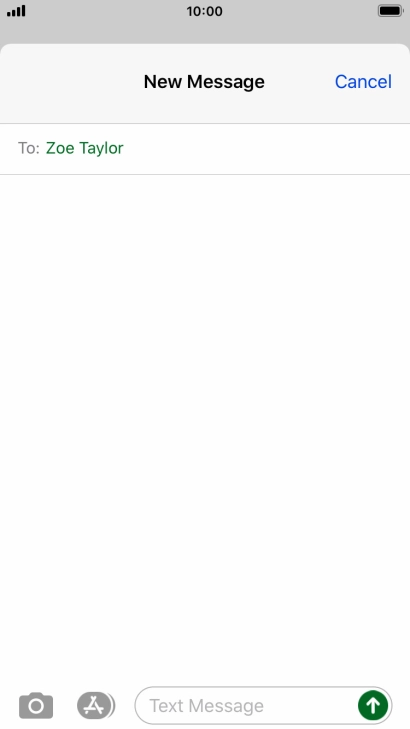 Press the text input field and write the text for your picture message.