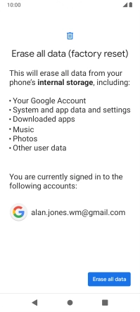 Press Erase all data.