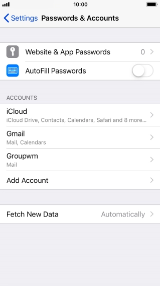 Press the required account.