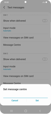 Key in +61415011501 and press Set.