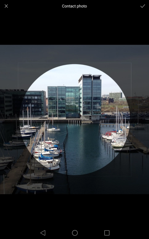 Drag the frame to the required position to select the required detail and press the confirm icon.