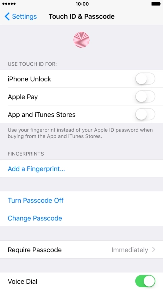 Press Turn Passcode Off and key in the phone lock code.