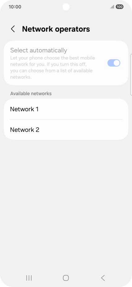 Press the required network.